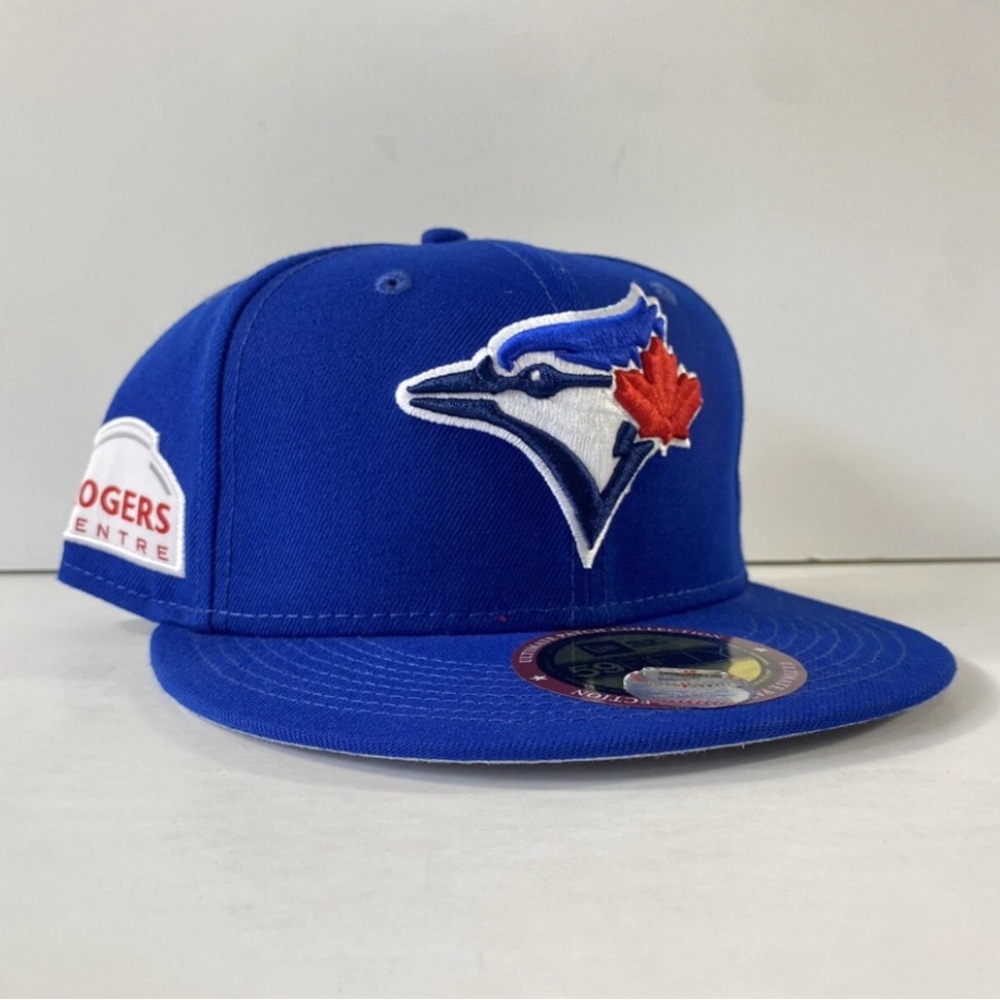 New Era 59Fifty 5950 Blue Jays Rogers Centre Side Patch Fitted Hat Cap